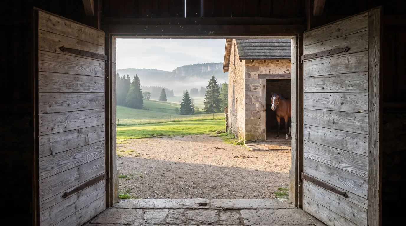 Entrée, Écurie des Grands Chemins, centre équestre à Contamine-Sarzin
